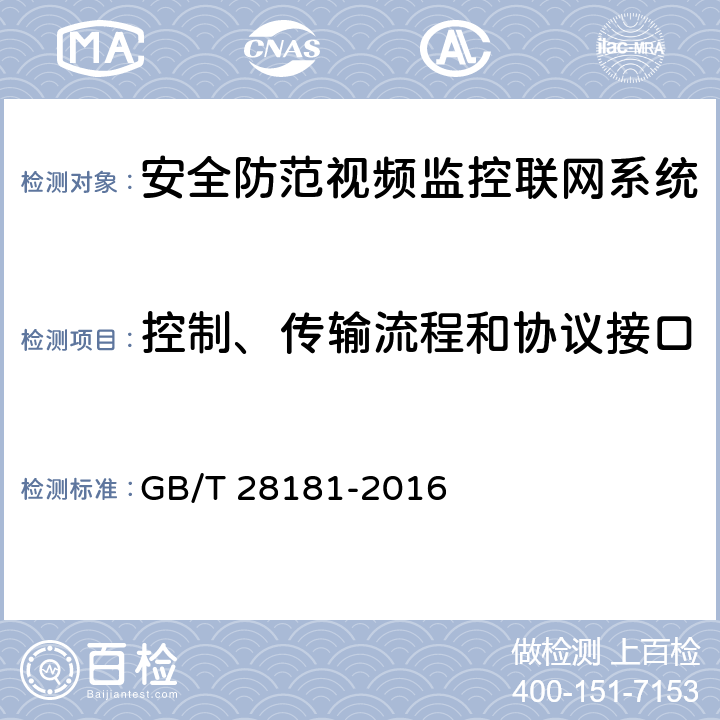 控制、传输流程和协议接口 安全防范视频监控联网系统信息传输、交换、控制技术要求 GB/T 28181-2016 9