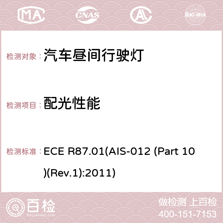 配光性能 關于批準機動車晝間行駛燈的統一規定 ECE R87.01(AIS-012 (Part 10)(Rev.1):2011) 7