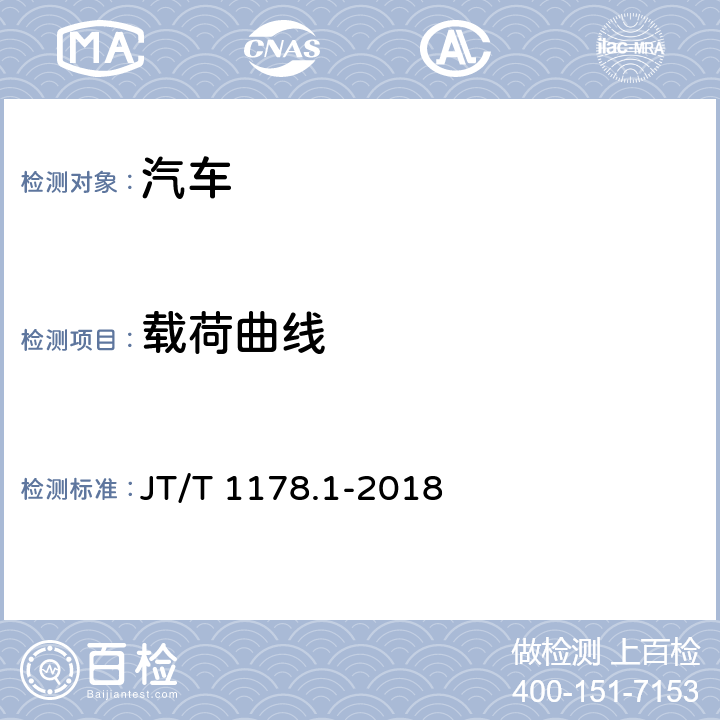 载荷曲线 营运货车安全技术条件第一部分：载货汽车 JT/T 1178.1-2018 7.1,7.2,附录D