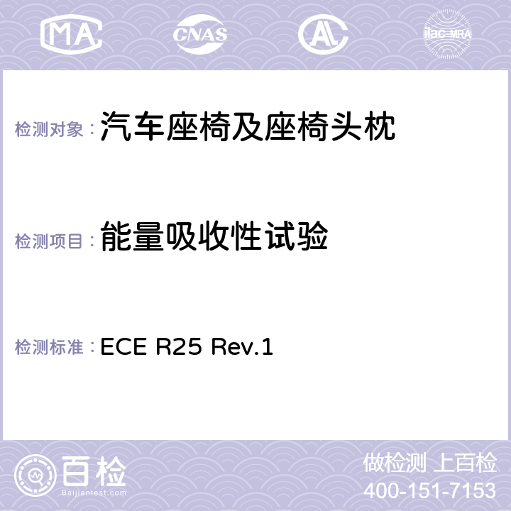 能量吸收性试验 关于批准与车辆座椅一体或非一体的头枕的统一规定 ECE R25 Rev.1 附录6