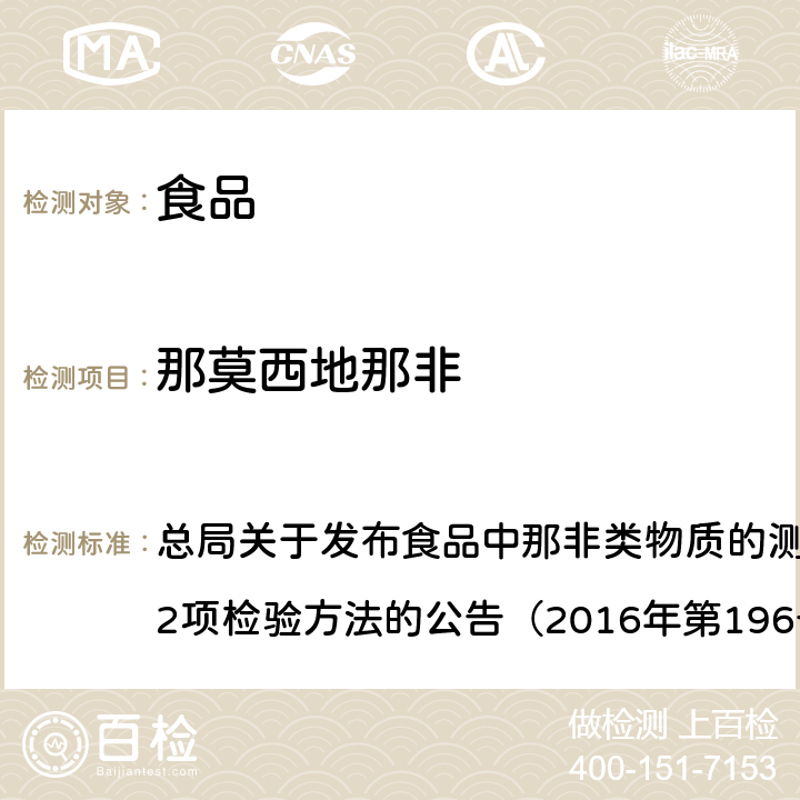 那莫西地那非 食品中那非类物质测定 总局关于发布食品中那非类物质的测定和小麦粉中硫脲的测定2项检验方法的公告（2016年第196号）附件1