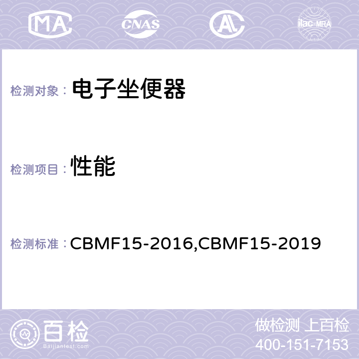 性能 CBMF 15-20 智能坐便器 CBMF15-2016,CBMF15-2019 Cl. 7