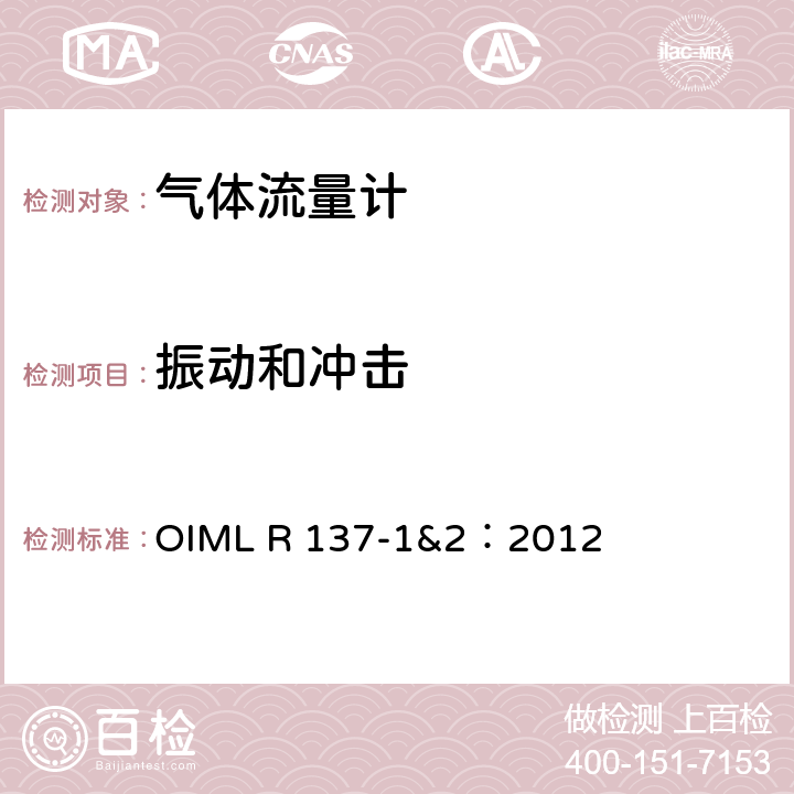 振动和冲击 气体流量计计量技术要求 OIML R 137-1&2：2012 12.6.13