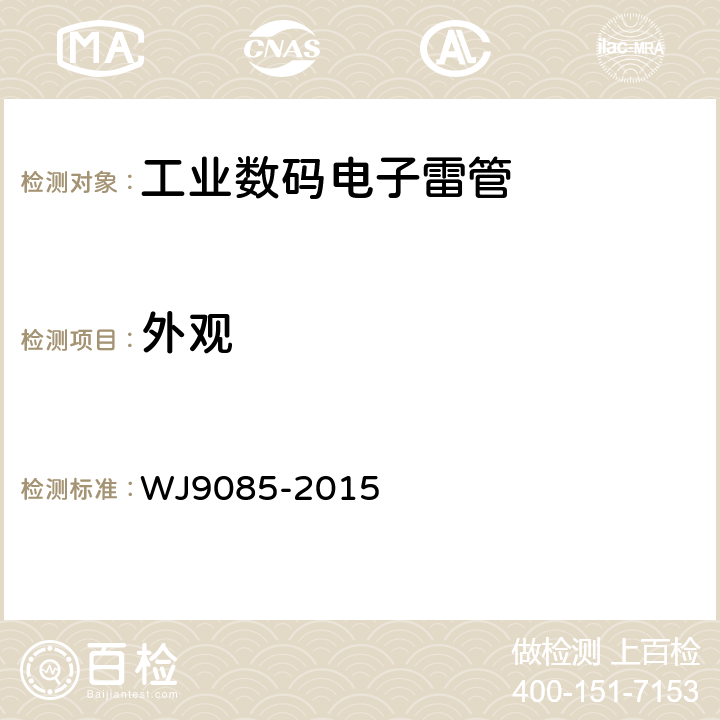 外观 工业数码电子雷管 WJ9085-2015 5.2