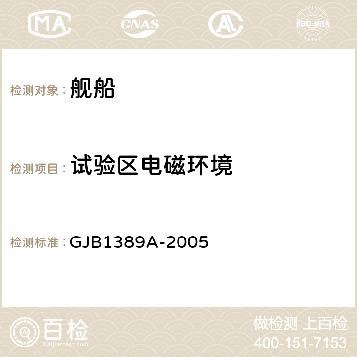 试验区电磁环境 系统电磁兼容性要求 GJB1389A-2005 5.2