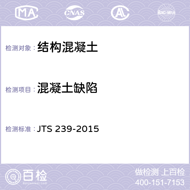 混凝土缺陷 水运工程混凝土结构实体检测技术规程 JTS 239-2015 4