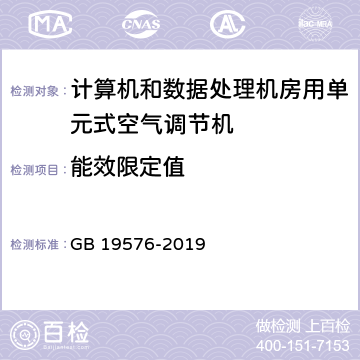 能效限定值 单元式空气调节机能效限定值及能效等级 GB 19576-2019 Cl.5.1,Cl.6.2