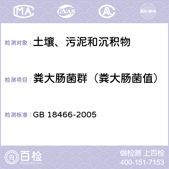 粪大肠菌群（粪大肠菌值） 医疗机构水污染物排放标准 GB 18466-2005 附录A