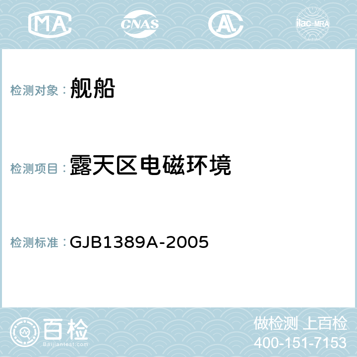 露天区电磁环境 系统电磁兼容性要求 GJB1389A-2005 5.2