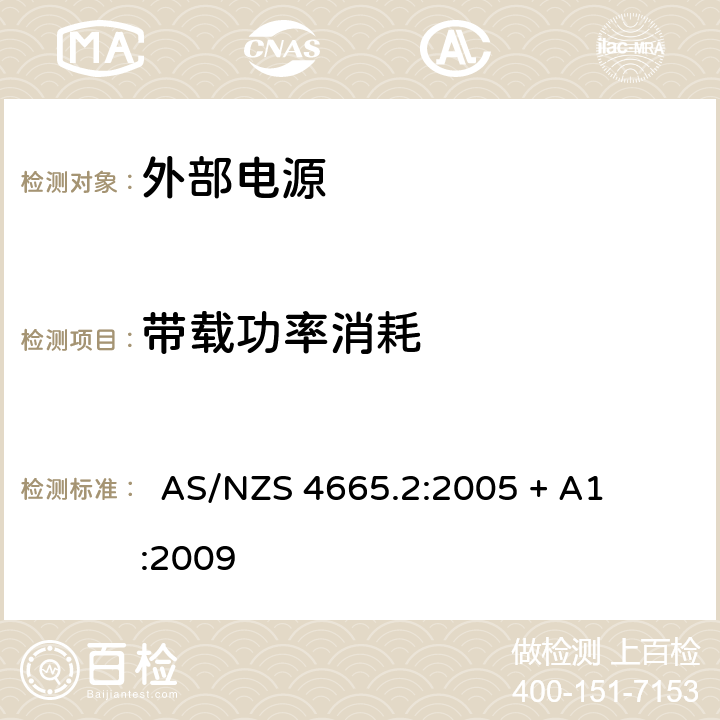 带载功率消耗 外部电源的性能-最低能效标准要求 
 
AS/NZS 4665.2:2005 + A1:2009 2,3,4,5