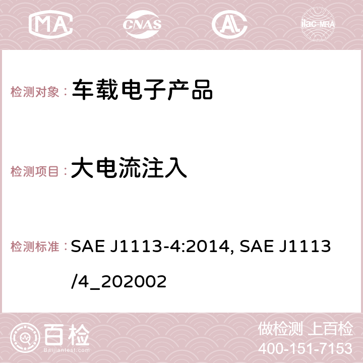 大电流注入 SAE J1113-4:2014, SAE J1113/4_202002 电磁场辐射抗扰度—法  条款 6~9