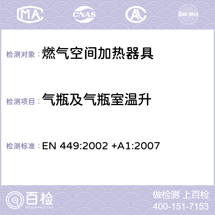 气瓶及气瓶室温升 专用液化石 油气器具规格无烟道家用空间加热器(包括扩散式燃烧加热器 EN 449:2002 +A1:2007 5.18