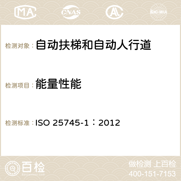 能量性能 电梯、自动扶梯和自动人行道的能量性能 - 第1部分：能量测量与验证 ISO 25745-1：2012 3/4/5,附录 A