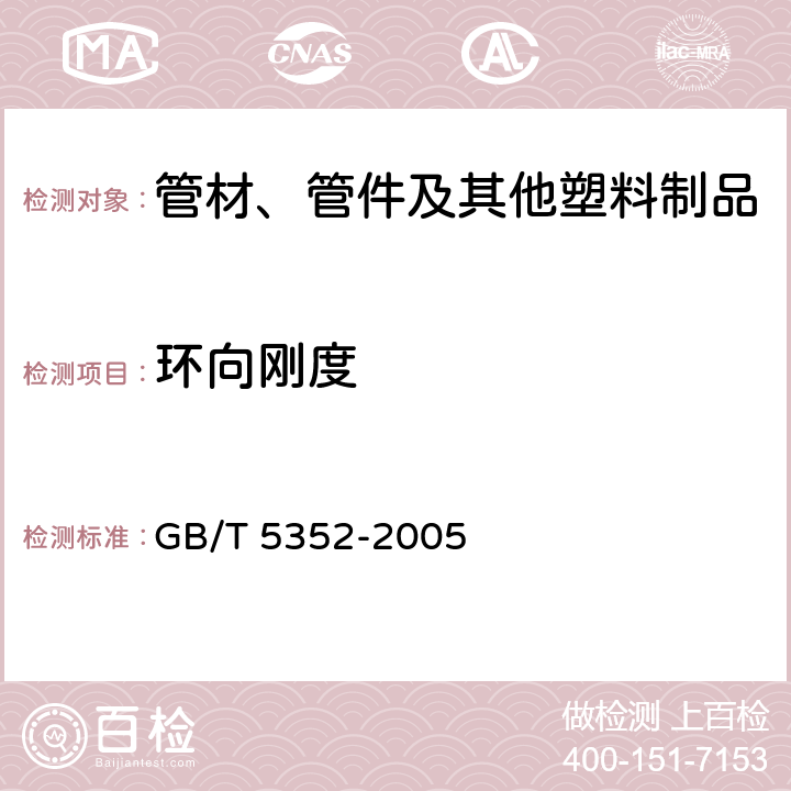 环向刚度 纤维增强热固性塑料管平行板外载性能试验方法 GB/T 5352-2005 全部条款