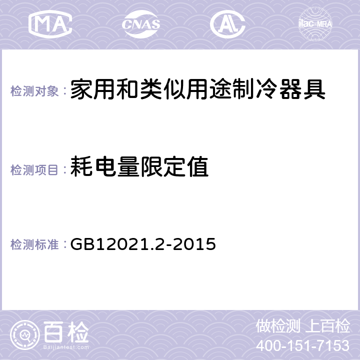 耗电量限定值 家用电冰箱耗电量限定值及能效等级 GB12021.2-2015 4