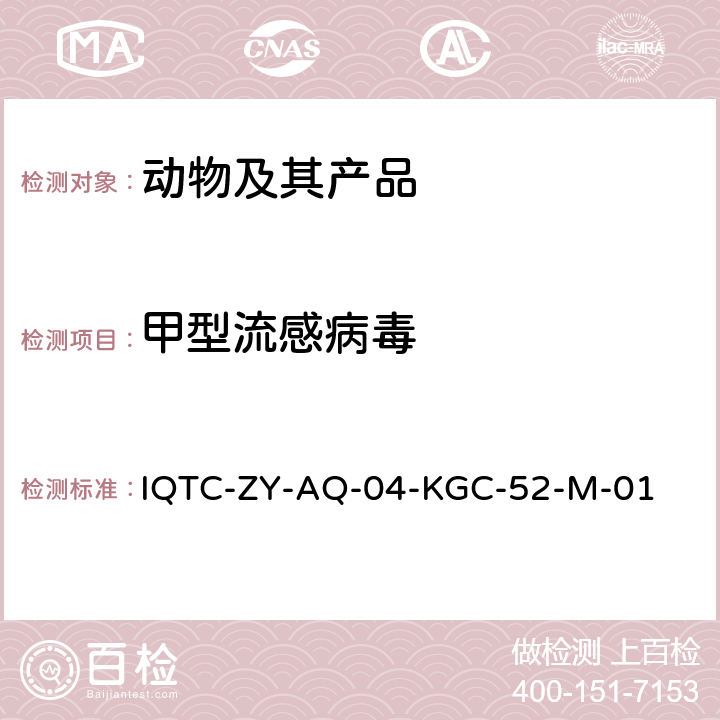 甲型流感病毒 甲型H1N1流感病毒荧光RT-PCR检测方法 IQTC-ZY-AQ-04-KGC-52-M-01