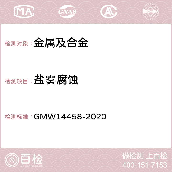 盐雾腐蚀 铜加速乙酸盐雾试验 GMW14458-2020