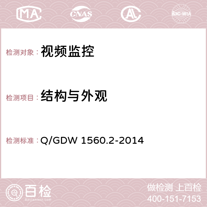 结构与外观 输电线路图像/视频监控装置技术规范 第2部分 视频监控装置 Q/GDW 1560.2-2014 6.2、7.2.1