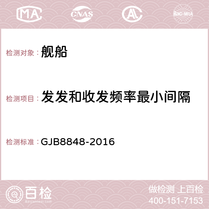 发发和收发频率最小间隔 GJB 8848-2016 系统电磁环境效应试验方法 GJB8848-2016 方法201