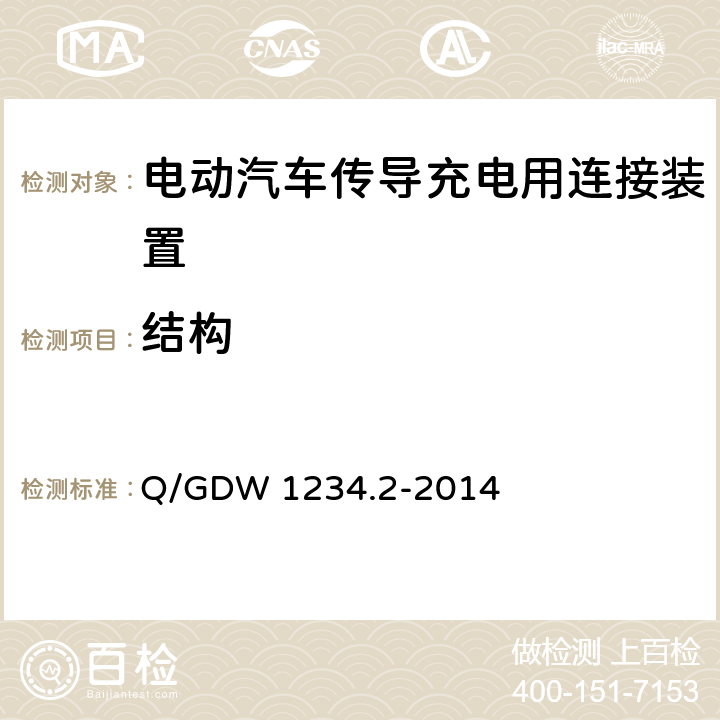 结构 Q/GDW 1234.2-2014 《电动汽车充电接口规范 第2部分：交流充电接口》  6