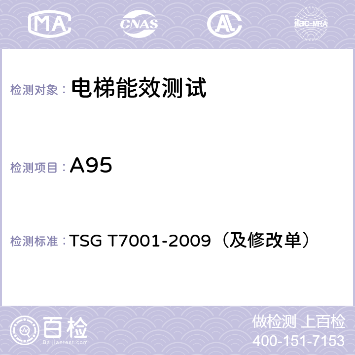 A95 电梯监督检验和定期检验规则-曳引与强制驱动电梯 TSG T7001-2009（及修改单）