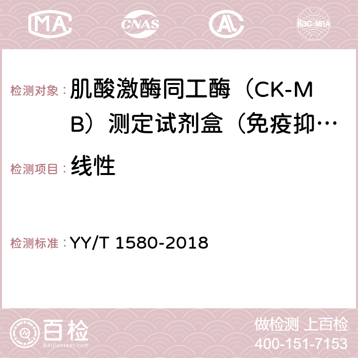 线性 肌酸激酶MB同工酶测定试剂盒（免疫抑制法） YY/T 1580-2018 3.5