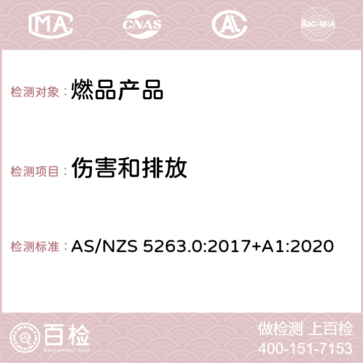 伤害和排放 AS/NZS 5263.0 燃气产品第0部分:一般要求 :2017+A1:2020 5.13