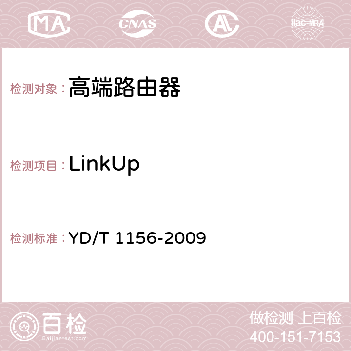 LinkUp 路由器设备测试方法-核心路由器 YD/T 1156-2009 13.3.2.155