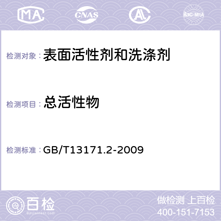 总活性物 洗衣粉（无磷型） GB/T13171.2-2009