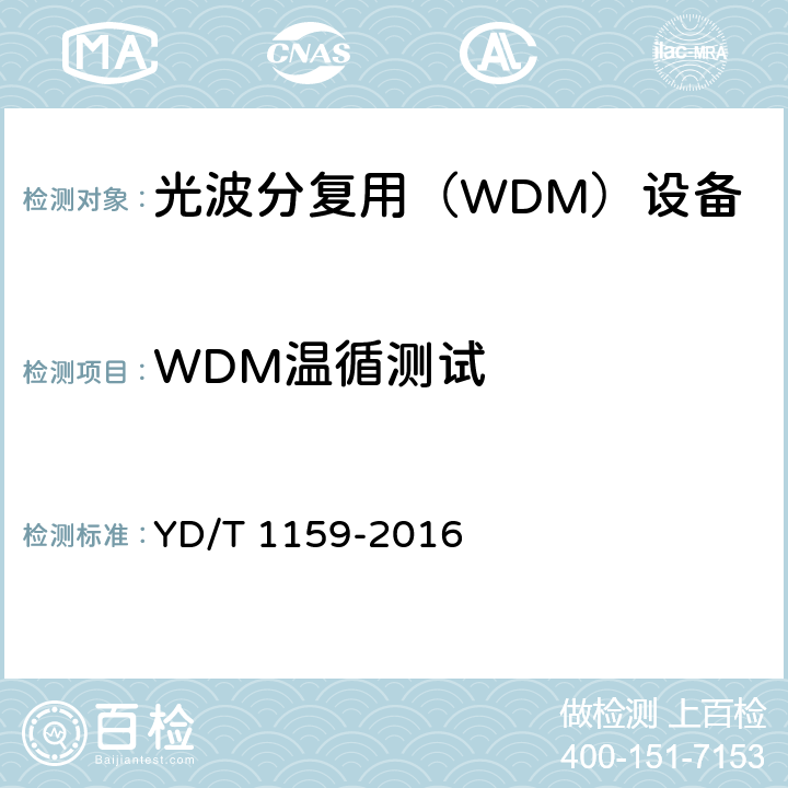 WDM温循测试 光波分复用(WDM)系统测试方法 YD/T 1159-2016 16