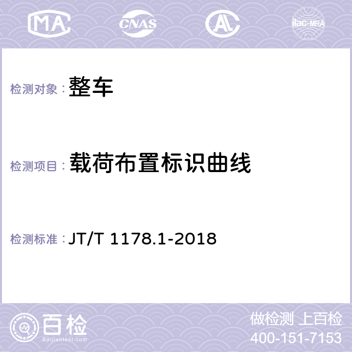 载荷布置标识曲线 JT/T 1178.1-2018 营运货车安全技术条件 第1部分：载货汽车