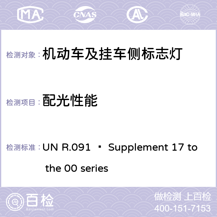 配光性能 关于批准机动车及其挂车侧标志灯的统一规定 UN R.091 – Supplement 17 to the 00 series 7