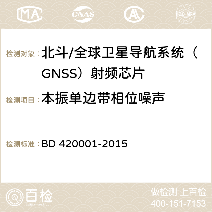 本振单边带相位噪声 北斗/全球卫星导航系统(GNSS)接收机射频集成电路通用规范 BD 420001-2015 4.2.4