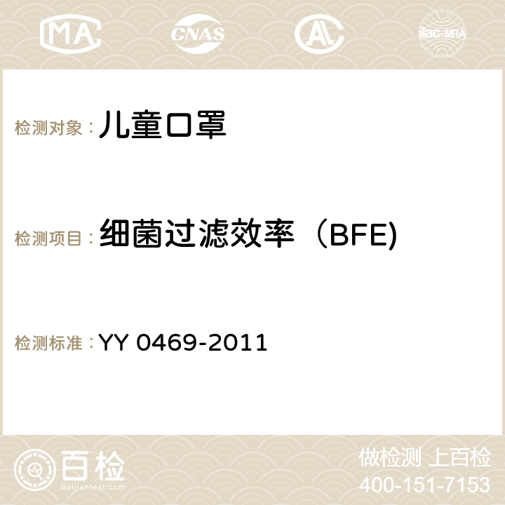 细菌过滤效率（BFE) 医用外科口罩 YY 0469-2011 附录B