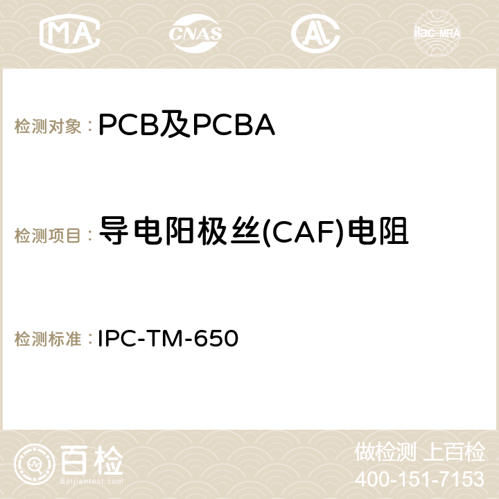 导电阳极丝(CAF)电阻 测试方法手册 IPC-TM-650 2.6.25B