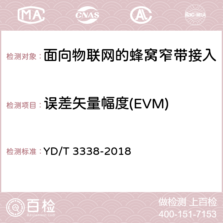 誤差矢量幅度(EVM) 面向物聯網的蜂窩窄帶接入(NB-IOT)終端設備測試方法 YD/T 3338-2018 6.1.4.2.1