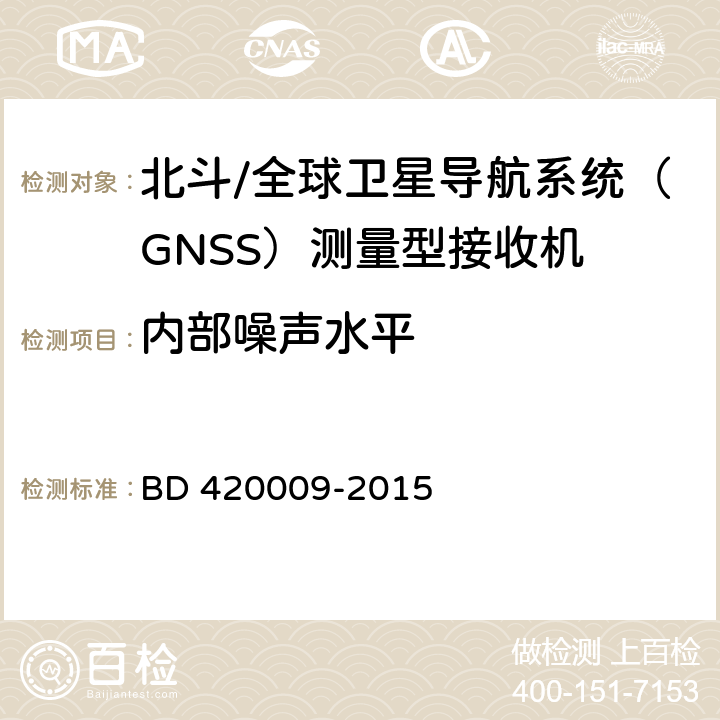 内部噪声水平 北斗/全球卫星导航系统（GNSS）测量型接收机通用规范 BD 420009-2015 4.8