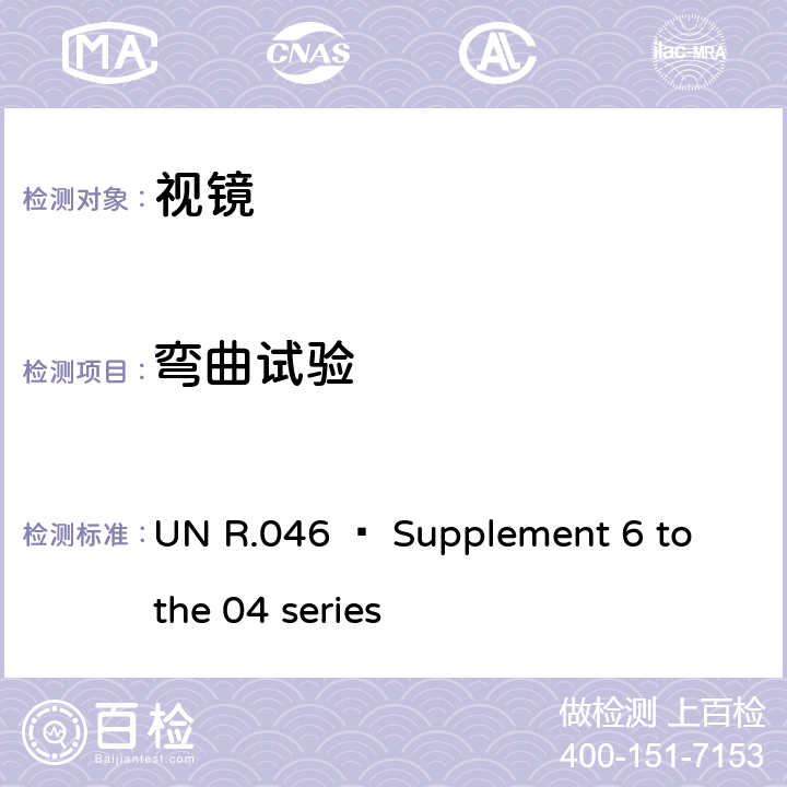 弯曲试验 关于批准后视镜和就后视镜的安装方面批准机动车辆的统一规定 UN R.046 – Supplement 6 to the 04 series 6.3.2.3