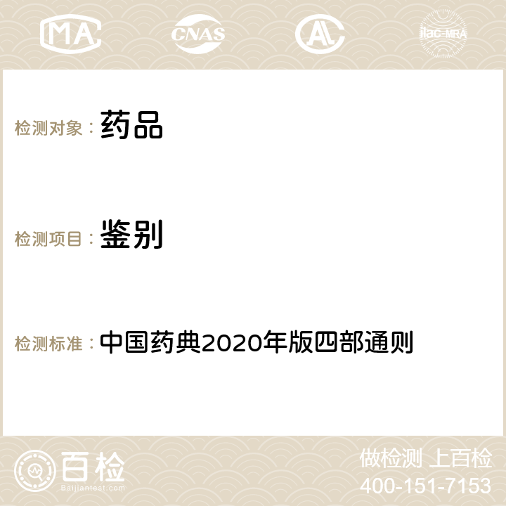 鉴别 钠盐鉴别 中国药典2020年版四部通则 0301