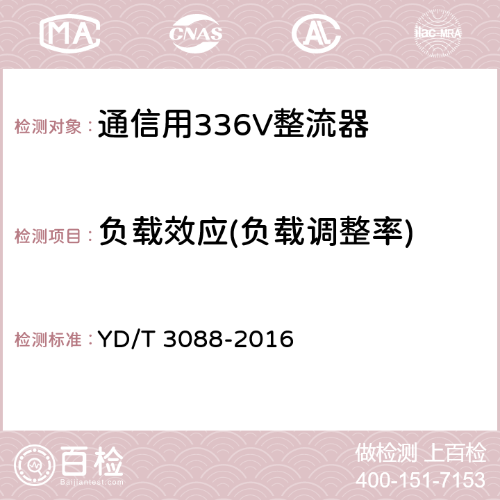 负载效应(负载调整率) 通信用336V整流器 YD/T 3088-2016 5.6