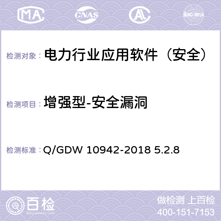 增强型-安全漏洞 《应用软件系统安全性测试方法》 Q/GDW 10942-2018 5.2.8