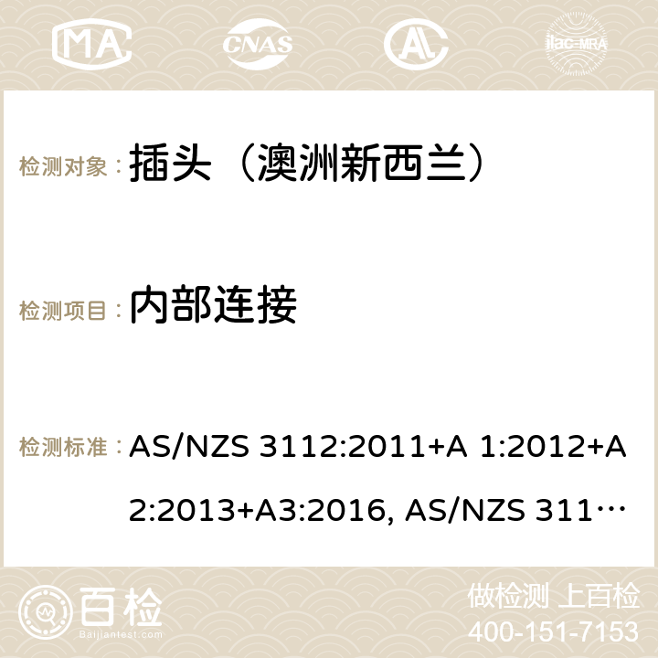 内部连接 认可和试验规范-插头和插座 AS/NZS 3112:2011+A 1:2012+A2:2013+A3:2016, AS/NZS 3112:2017 2.9