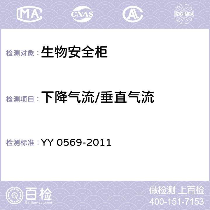 下降气流/垂直气流 Ⅱ级生物安全柜 YY 0569-2011 6.3.7
