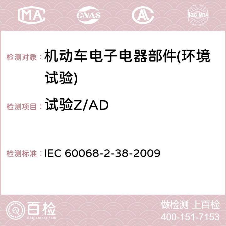 试验Z/AD 《电工电子产品环境试验 第2部分：试验方法 试验 Z/AD：温度/湿度组合循环试验》 IEC 60068-2-38-2009 6