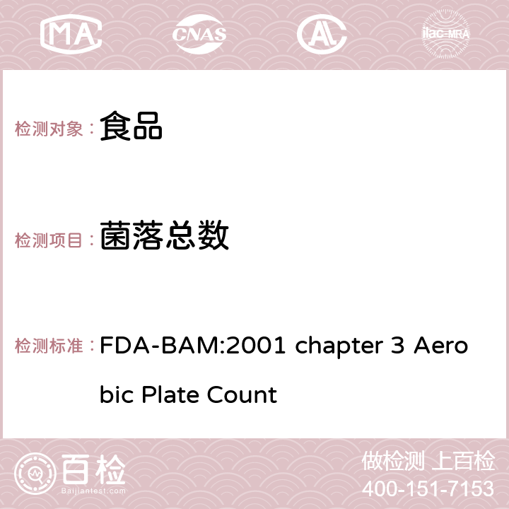 菌落总数 美国食品药品局细菌分析手册细菌平板计数 FDA-BAM:2001 chapter 3 Aerobic Plate Count