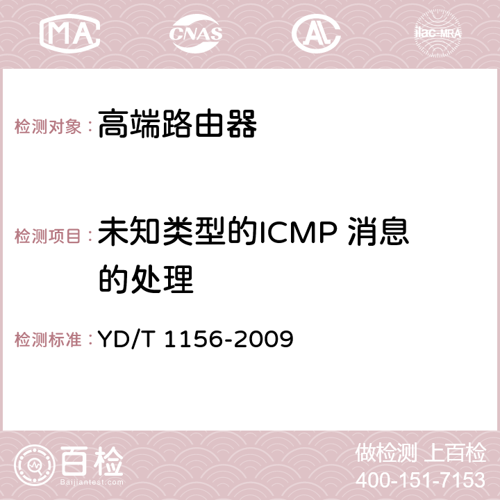 未知类型的ICMP 消息的处理 路由器设备测试方法-核心路由器 YD/T 1156-2009 8.5.86