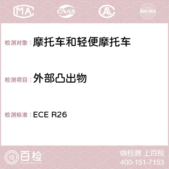 外部凸出物 关于车辆外部凸出物批准的统一规定 ECE R26