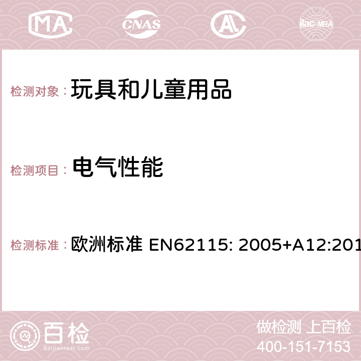 電氣性能 電玩具的安全 歐洲標準 EN62115: 2005+A12:2015 15 軟線和電線保護