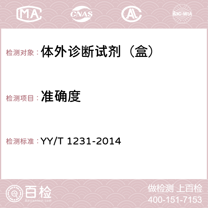 准确度 肌酐测定试剂（盒）（肌氨酸氧化酶法） YY/T 1231-2014 4.8
