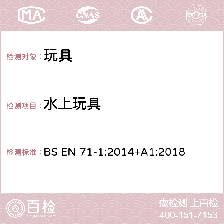 水上玩具 欧洲标准 玩具安全 第1部分 机械和物理性能 BS EN 71-1:2014+A1:2018 7.4